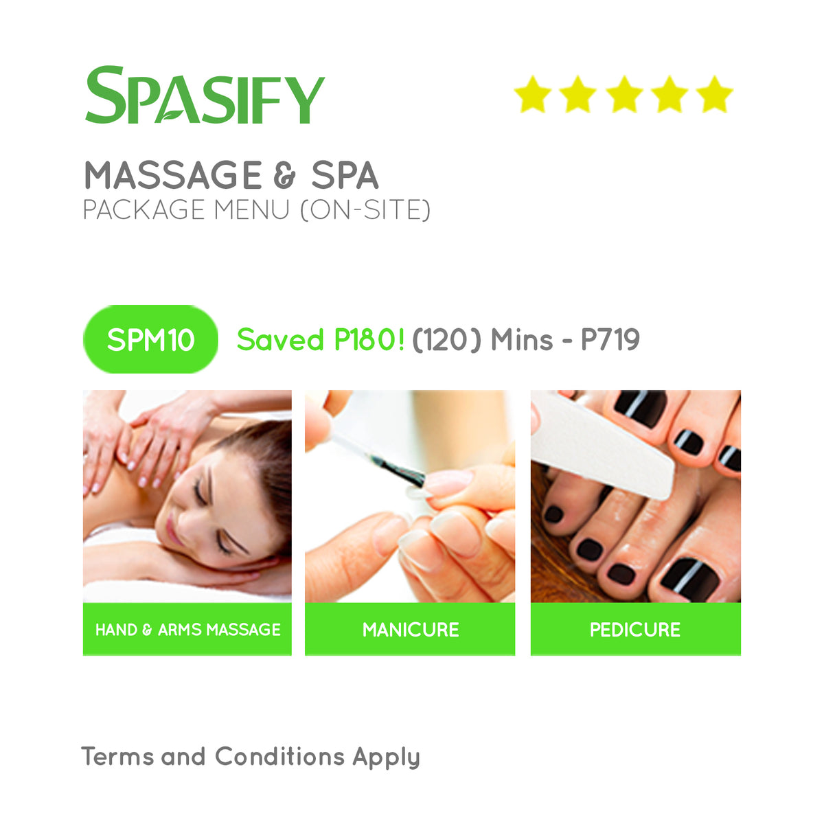 P180 Off On Spm10 Spasify Massage And Spa On Site Package Menu